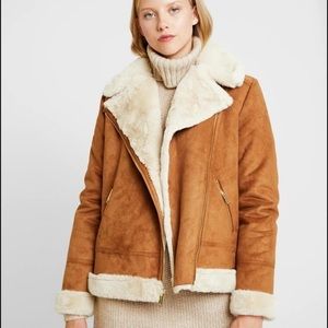 Chestnut Suede Sherpa Lined Jacket